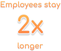 Employees stay 2x longer
