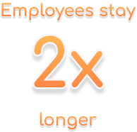 Employee stay 2x longer